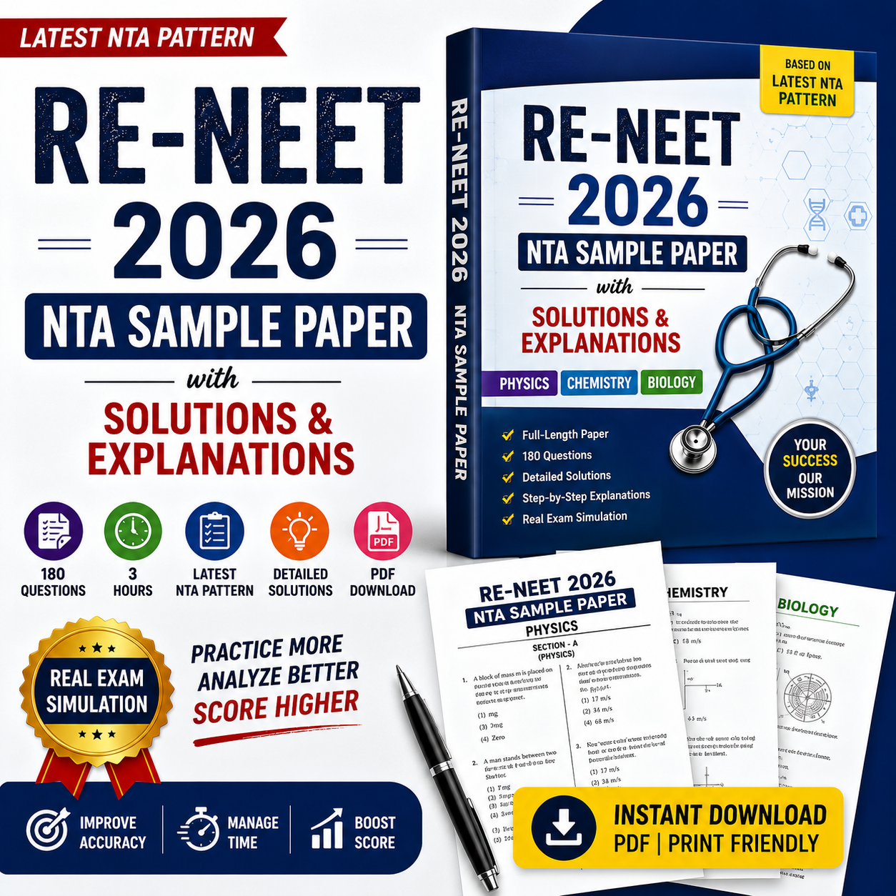 RE-NEET 2026 NTA Sample Paper with Detailed Solutions & Explanations ...